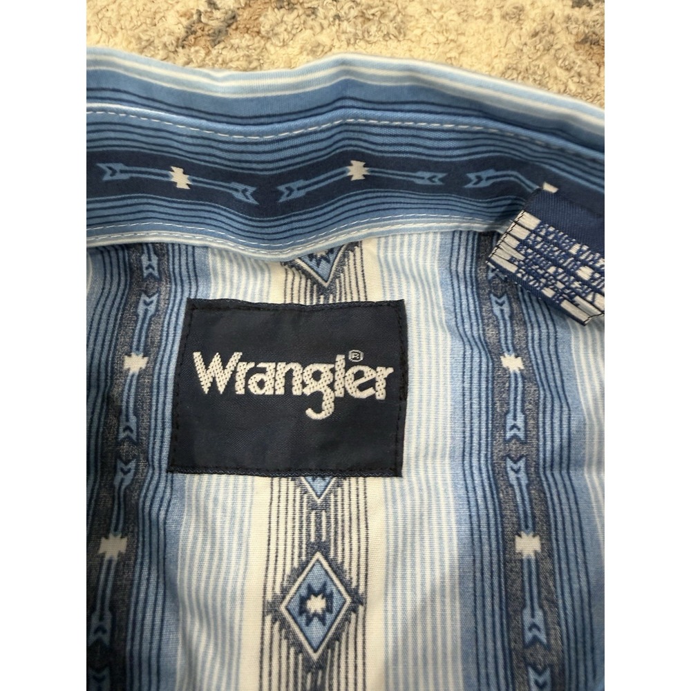 Wrangler Western Shirt Mens XL Pearl Snap Long Sleeve Striped NWT - Picture 4 of 11